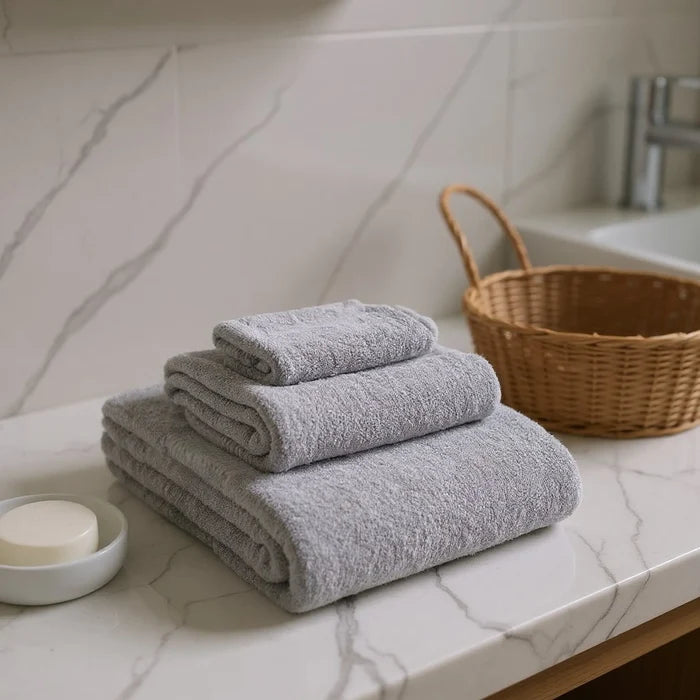 Set of Three Light Cotton Quick Dry Terry Cloth Towels