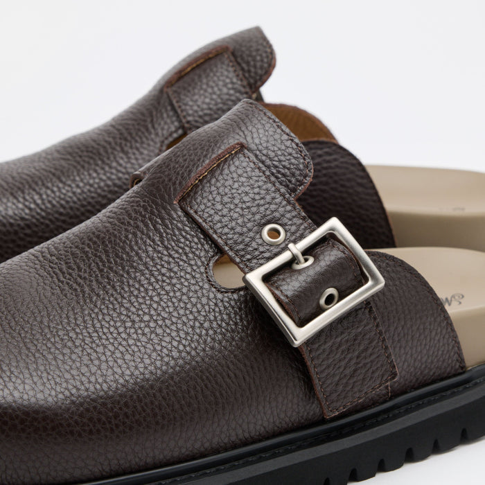 Shiloh Dark Brown Leather Clogs