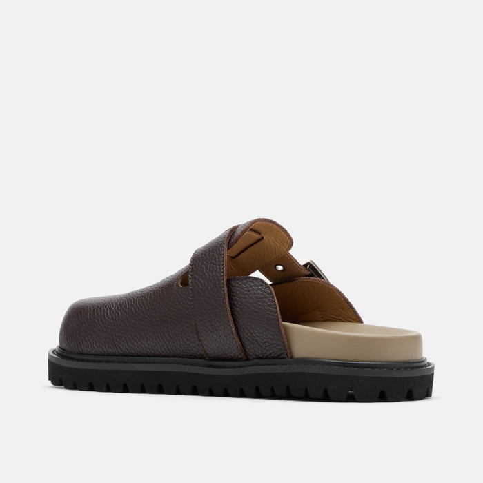 Shiloh Dark Brown Leather Clogs