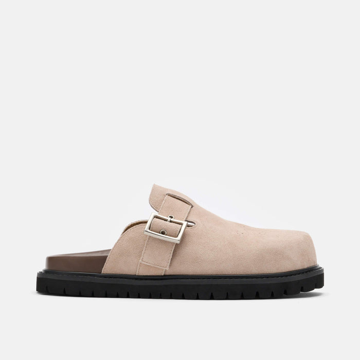 Shiloh Tan Suede Clogs