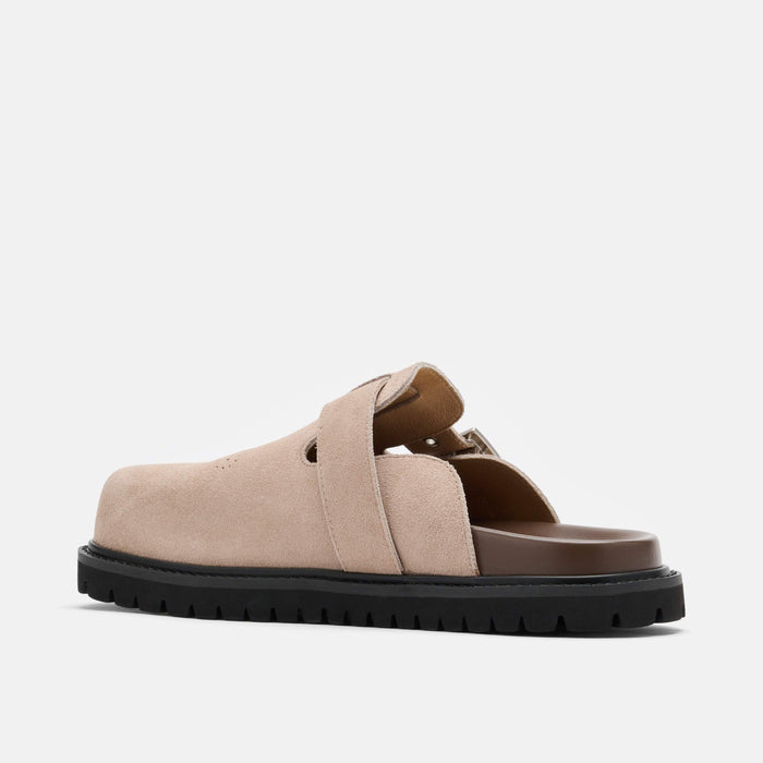 Shiloh Tan Suede Clogs