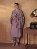 Silk Blend Lilac Embroidered Kurta Comfort Pant Dupatta.