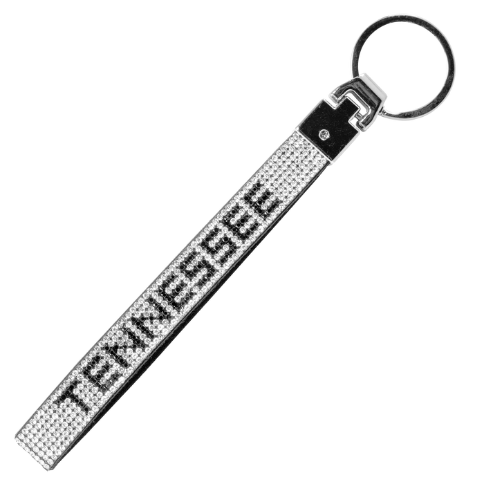 SILVER RHINESTONE WRISTLET KEYCHAIN