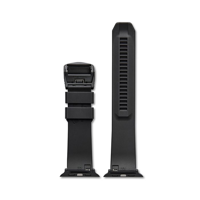 Backside of Kore Essentials Smooth Operator Smart Watch Band showing the hidden track system that allows for micro-adjustments