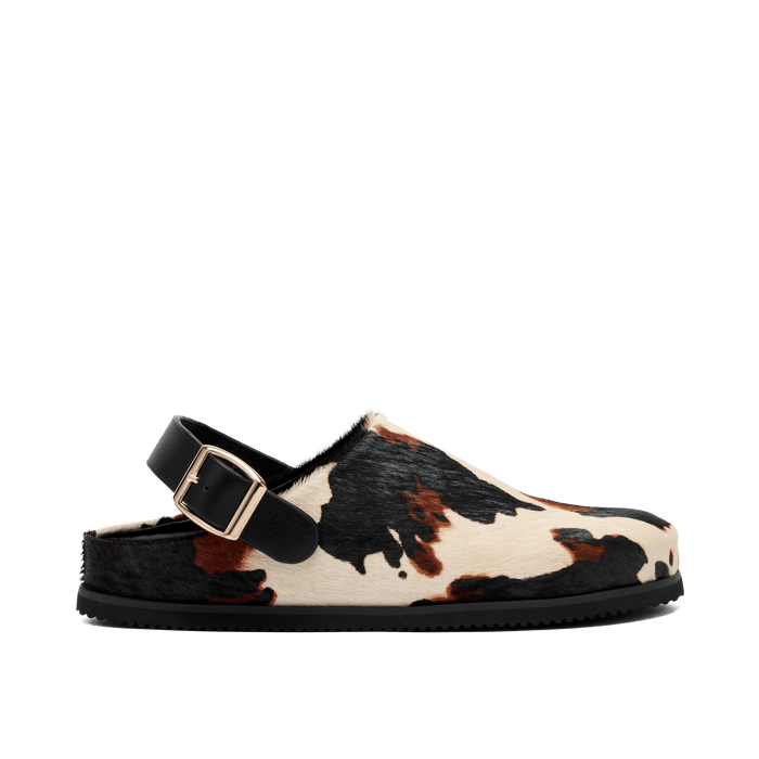 Solana Cow Print Backstrap Clogs