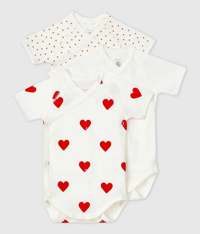 SS25 - A04O7 00 WHITE RED BABY BODYSUITS FALL WINTER 2025/26 HEARTS NEWBORN PERMANENTS