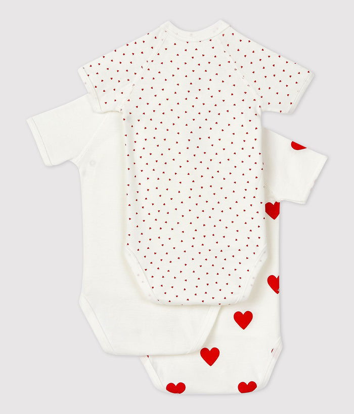 SS25 - A04O7 00 WHITE RED BABY BODYSUITS FALL WINTER 2025/26 HEARTS NEWBORN PERMANENTS
