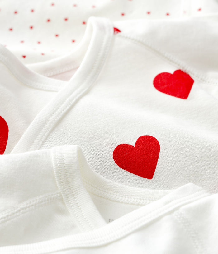 SS25 - A04O7 00 WHITE RED BABY BODYSUITS FALL WINTER 2025/26 HEARTS NEWBORN PERMANENTS