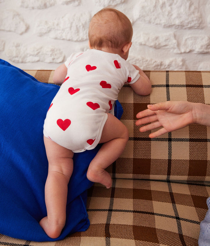SS25 - A04O7 00 WHITE RED BABY BODYSUITS FALL WINTER 2025/26 HEARTS NEWBORN PERMANENTS