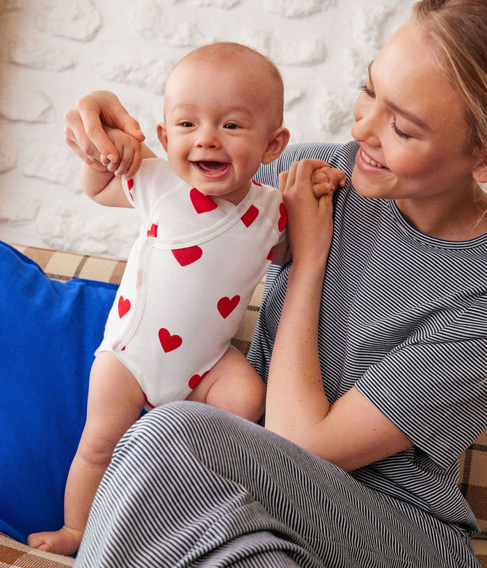SS25 - A04O7 00 WHITE RED BABY BODYSUITS FALL WINTER 2025/26 HEARTS NEWBORN PERMANENTS