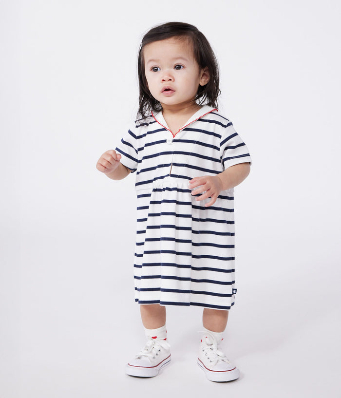 SS25 - A0CNZ 01 WHITE NAVY DRESSES SAILOR SPRING SUMMER 2025 STRIPES