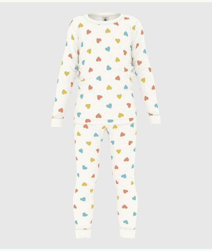 SS25 - A0D77 01 WHITE HEART 25% SALE HEARTS LONG SLEEVES PYJAMAS SPRING SUMMER 2025