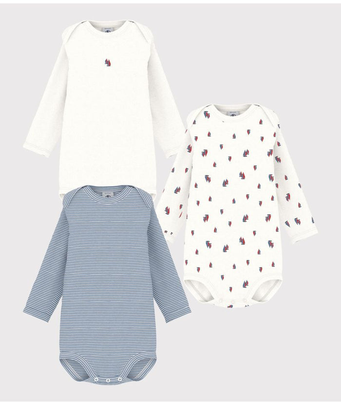 SS26 - A0BE6 00 WHITE BLUE BABY BODYSUITS FALL WINTER 2025/26 NEWBORN SAILOR STRIPES