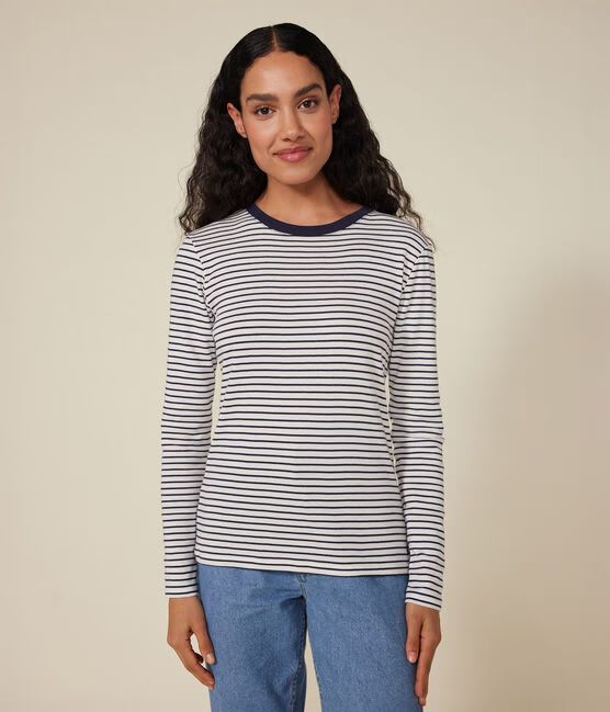 SS26 - A0BLL 04 WHITE NAVY SPRING SUMMER 2026 STRIPES TOPS WOMEN