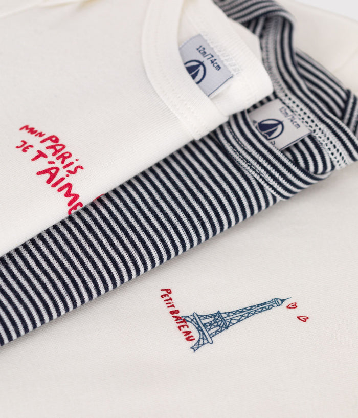 SS26 - A0CRQ 00 WHITE NAVY BABY BODYSUITS FALL WINTER 2025/26 PARISIAN STRIPES