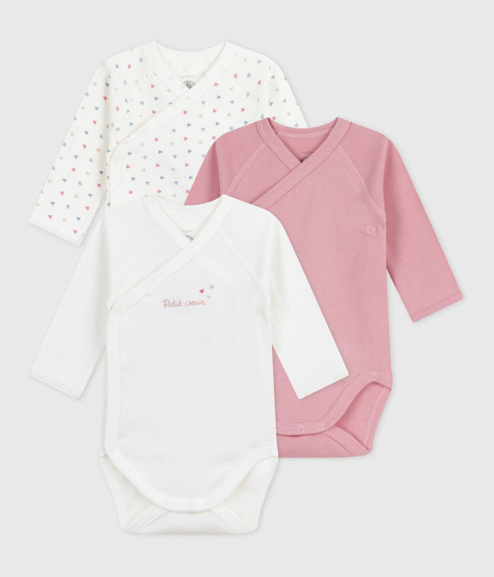 SS26 - A0DZM PK 98 PINK BABY BODYSUITS HEARTS NEWBORN SPRING SUMMER 2026