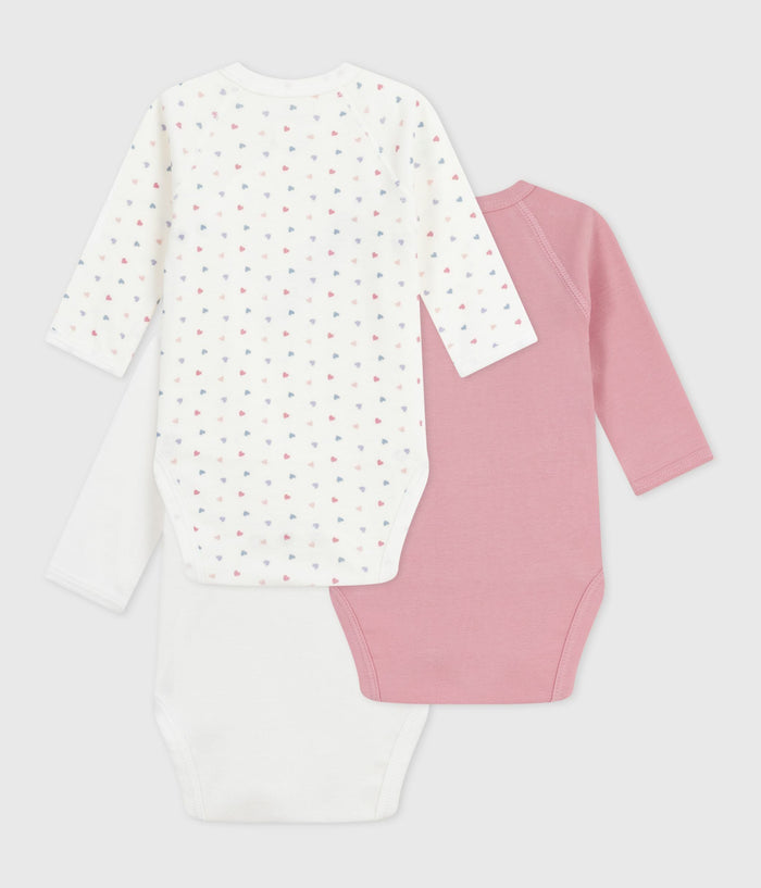SS26 - A0DZM PK 98 PINK BABY BODYSUITS HEARTS NEWBORN SPRING SUMMER 2026