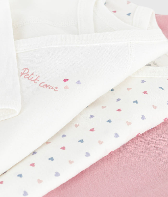 SS26 - A0DZM PK 98 PINK BABY BODYSUITS HEARTS NEWBORN SPRING SUMMER 2026