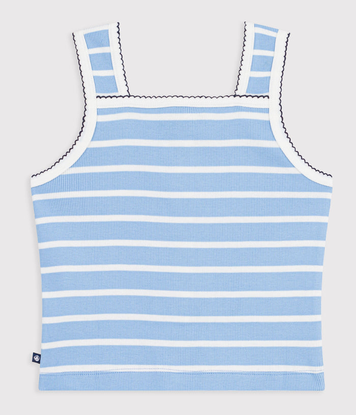 SS26 - A0EZK 01 BLUE WHITE GIRL SPRING SUMMER 2026 STRIPES TOPS