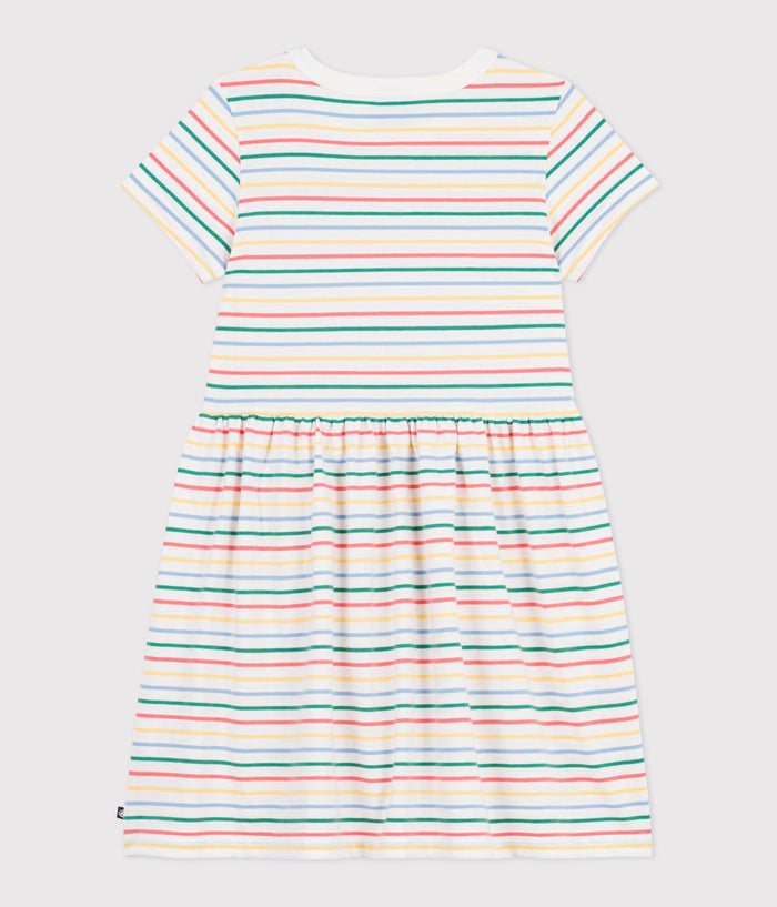 SS26 - A0FNJ 01 WHITE MULTI DRESSES GIRL NEW ARRIVAL SPRING SUMMER 2026 STRIPES