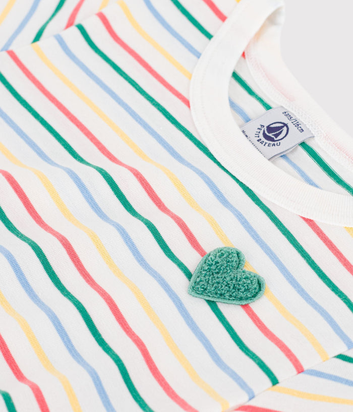 SS26 - A0FNJ 01 WHITE MULTI DRESSES GIRL NEW ARRIVAL SPRING SUMMER 2026 STRIPES