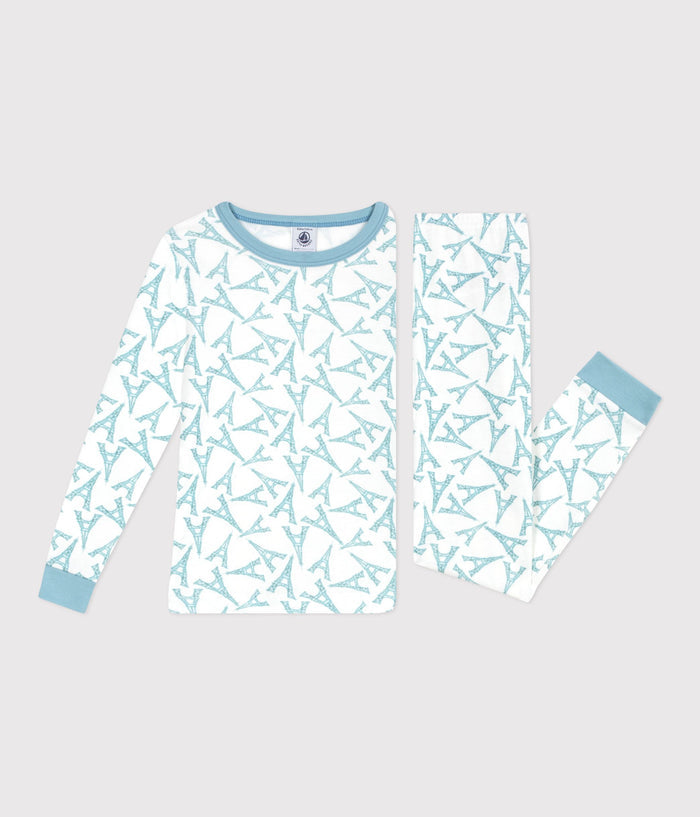 SS26 - A0FPE 01 WHITE TEAL NEW ARRIVAL PAJAMAS PARISIAN SPRING SUMMER 2026