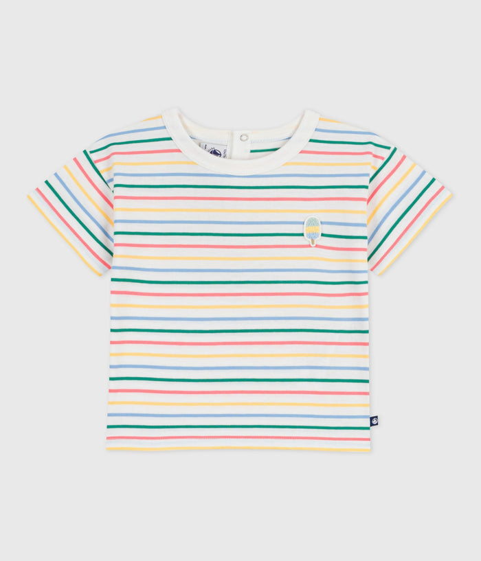 SS26 - A0FPK 01 WHITE MULTI BABY NEW ARRIVAL SPRING SUMMER 2026 STRIPES TOPS