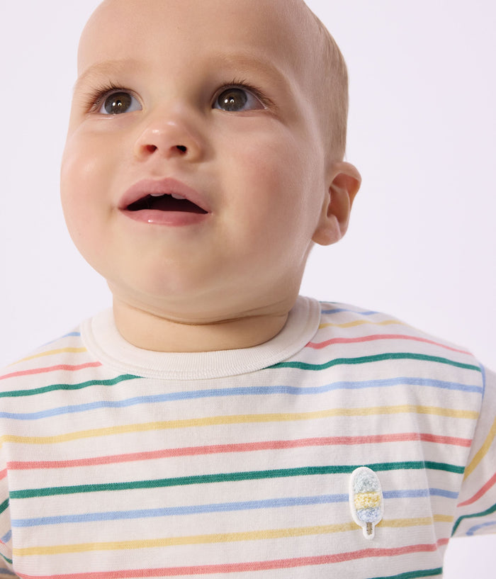 SS26 - A0FPK 01 WHITE MULTI BABY NEW ARRIVAL SPRING SUMMER 2026 STRIPES TOPS