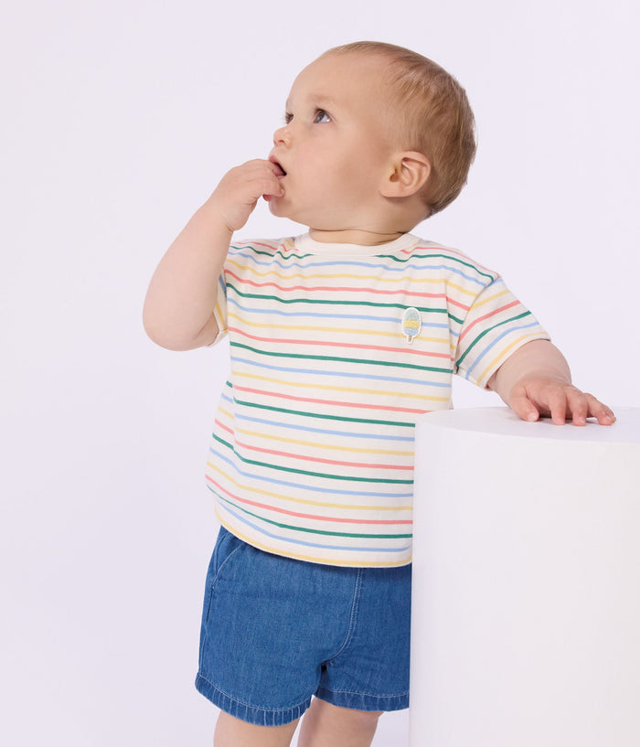 SS26 - A0FPK 01 WHITE MULTI BABY NEW ARRIVAL SPRING SUMMER 2026 STRIPES TOPS