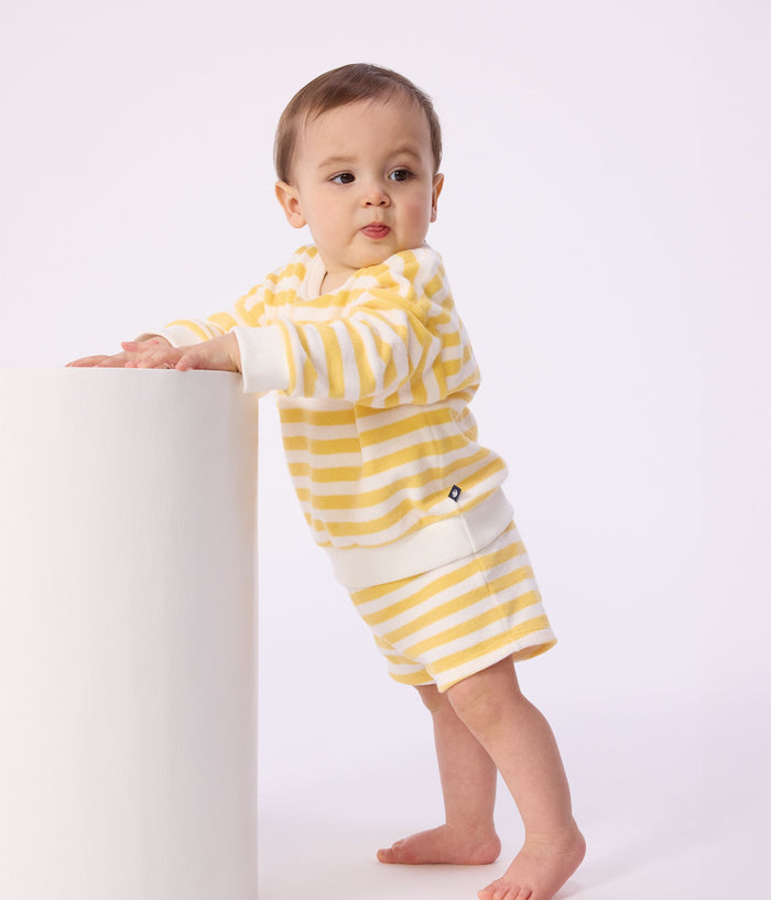 SS26 - A0FV2 01 YELLOW WHITE BABY BOTTOMS NEW ARRIVAL SPRING SUMMER 2026 STRIPES