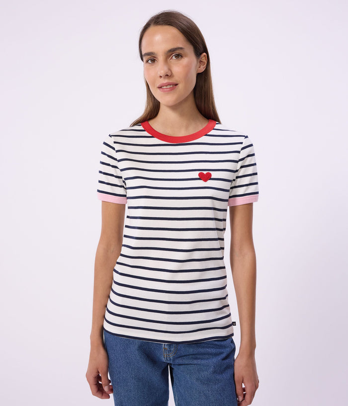 SS26 - A0FWA 01 WHITE NAVY HEARTS SPRING SUMMER 2026 STRIPES TOPS