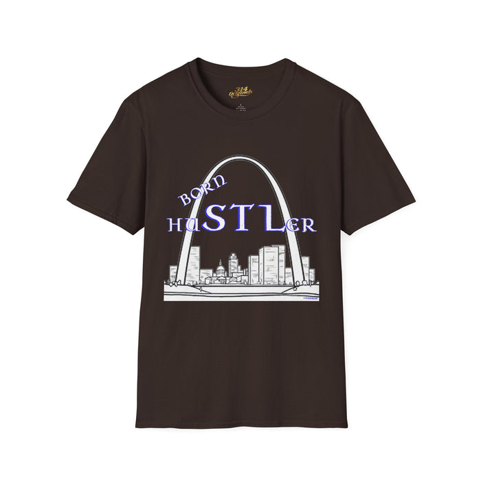 St. Louis Arch Skyline Tee — Born Hustler Front, 314 Originals Back - 314 Originals