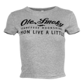 STACKED TEXT BABY TEE - ATHLETIC HEATHER