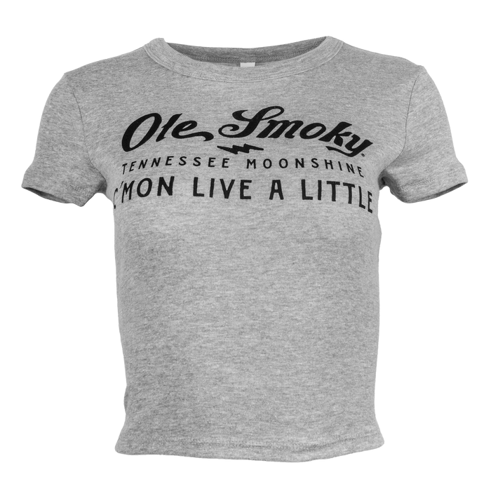 STACKED TEXT BABY TEE - ATHLETIC HEATHER