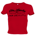 STACKED TEXT BABY TEE - RED