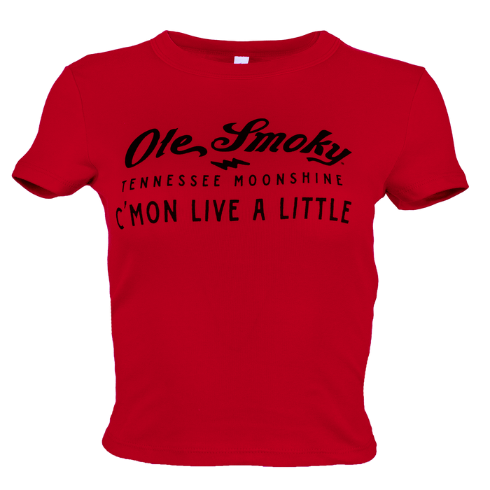 STACKED TEXT BABY TEE - RED