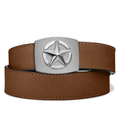 Kore Essentials Ratcheting Brown Buffalo Leather Western Gun Belt with a Star Buckle