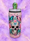 Sugar Skull & Butterfly Snow Globe Tumbler - 16 oz