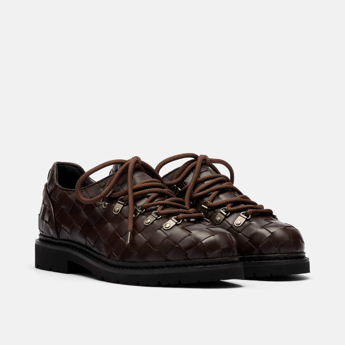 Summit Brown Woven Leather Hiker Shoe