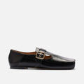 Sutton Black Croc Leather Mary Jane Flat