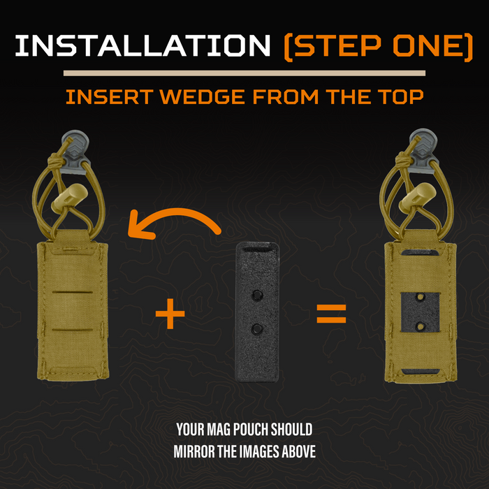A graphic walks you through how to install your Kore Essentials Single Pistol Swinger Mount