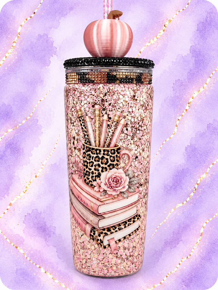 Teacher Life – Leopard and Pink Tumbler - 20 oz