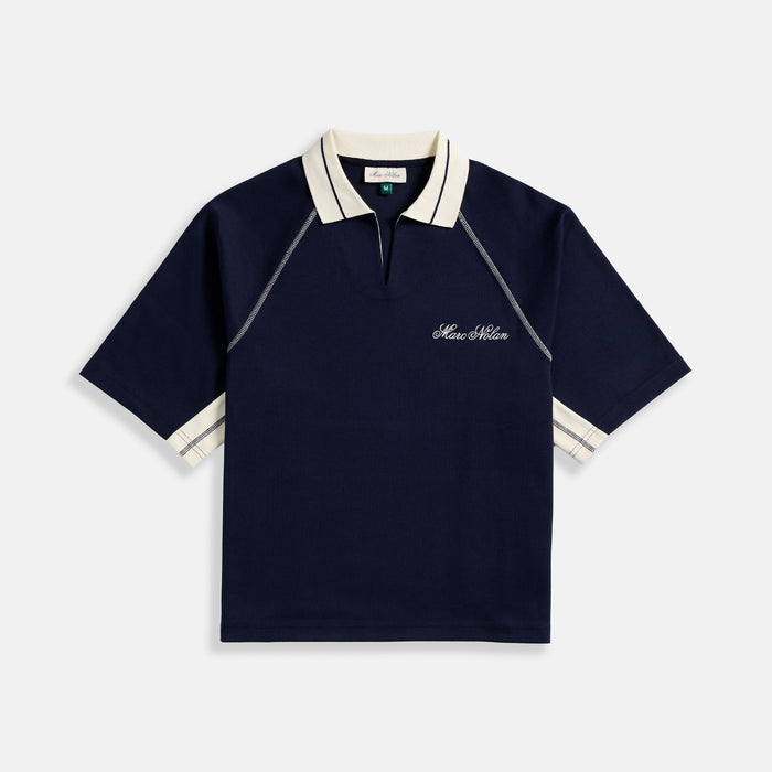 Tennis Polo - Navy/White