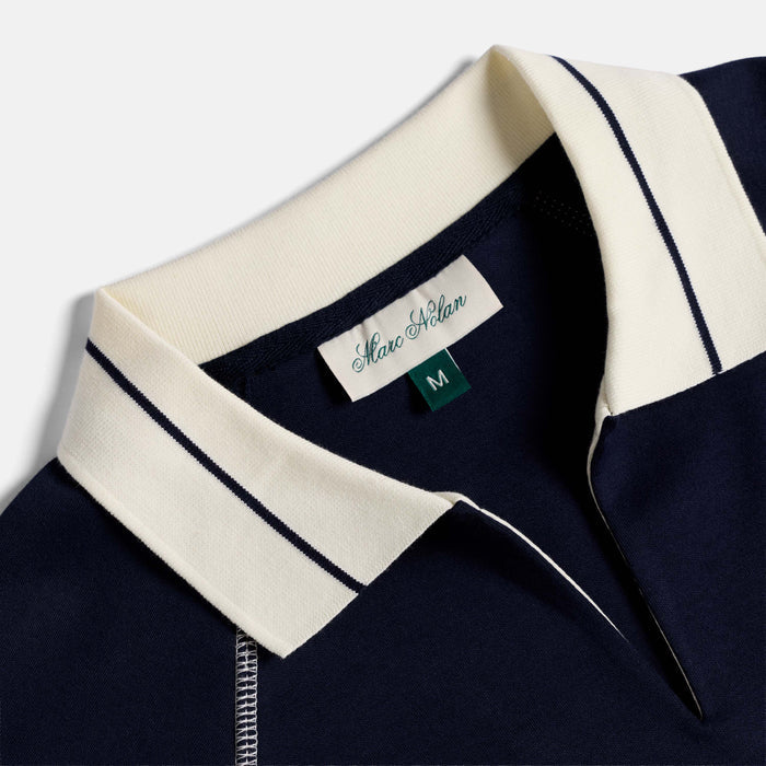 Tennis Polo - Navy/White