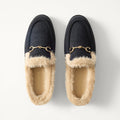 PDP | The Après Loafer Mule in ReVelvet Black shown from the top.