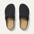 The Braid Clog in Black shown from the top.