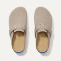 The Braid Clog in Dove shown from the top.
