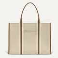 PLP |The Classic Tote in Buttercream, shown from the front.