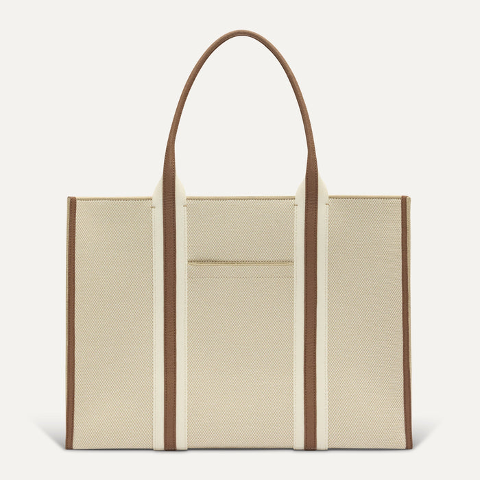 PDP |The Classic Tote in Buttercream, shown from the front.