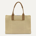 PLP |The Classic Tote in Macadamia Open-Knit, shown from the front.
